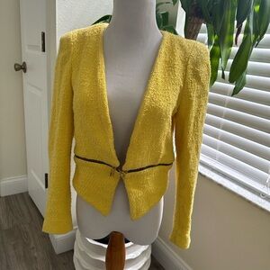 Zara Woman Cropped M Yellow Blazer